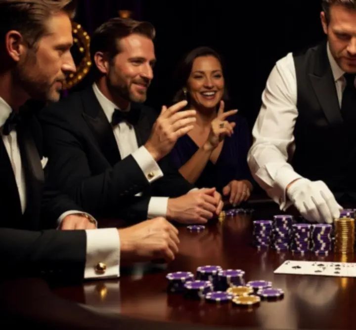 Stół pokerowy przygotowany na wieczór rozgrywek
