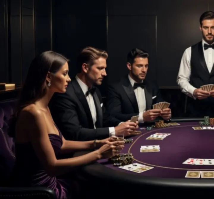 Pokerowy stół w luksusowej oprawie świetlnej
